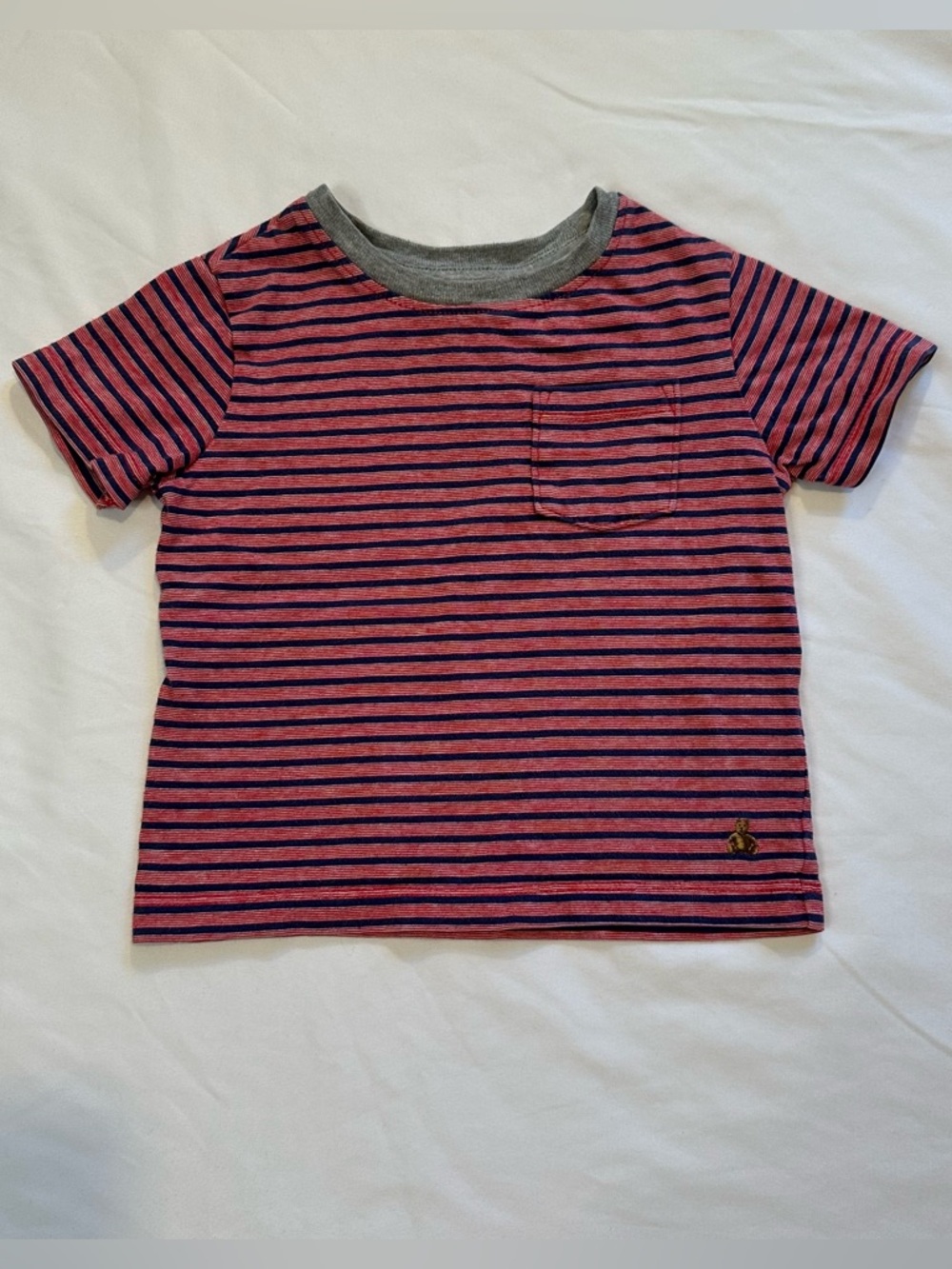 Baby Gap Red and Blue Striped T Shirt With Pocket 18-24 Months